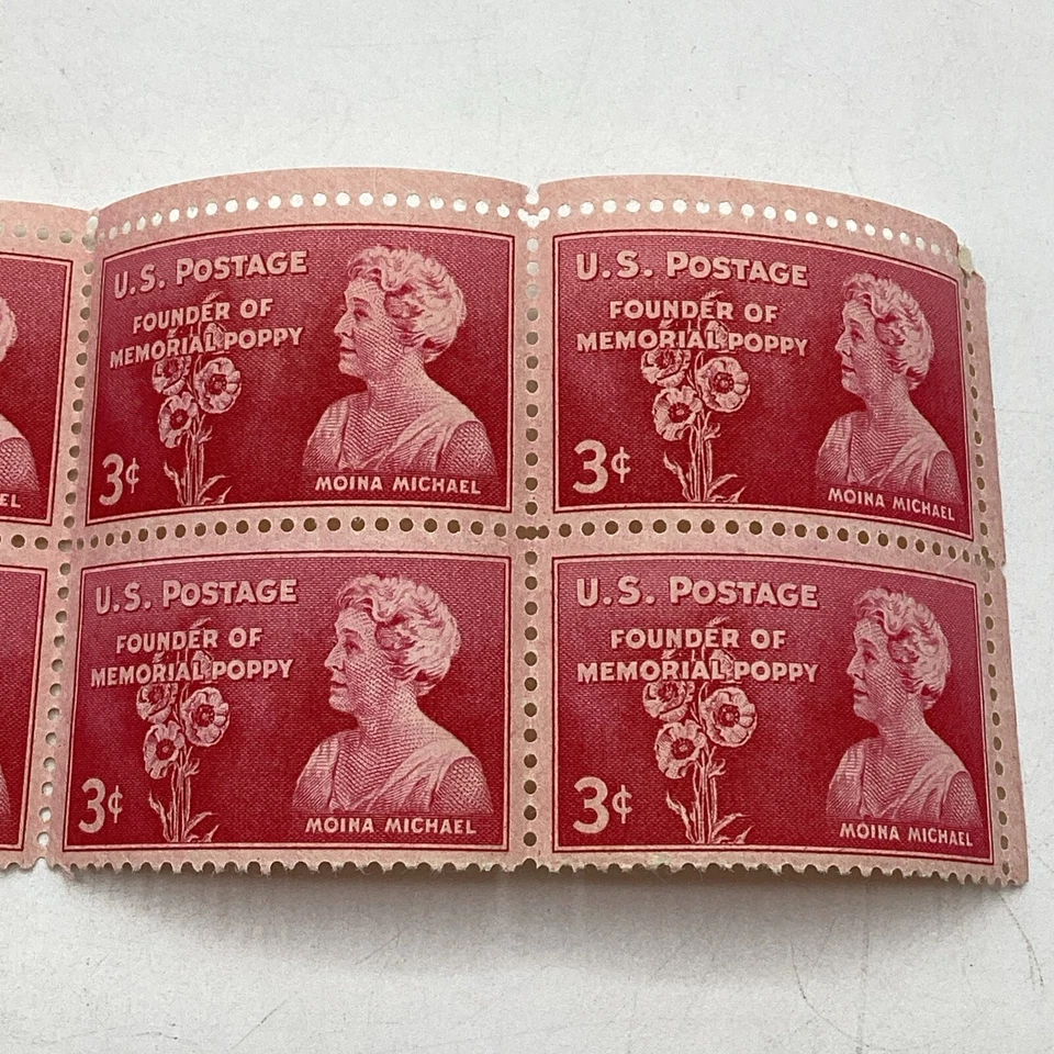 MINT 1948 Founder of Memorial Poppy 3 Cent U.S. SCOTT Block of 10 Stamps - Image 2 of 4