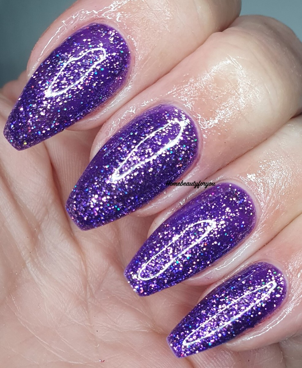 BLUESKY GEL NAIL POLISH DAZZLING PURPLE GLITTER SPARKLE BDP12