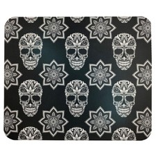 Mouse Pad Mat Computer Desk Accessory Home Decor Black and White Sugar Skull