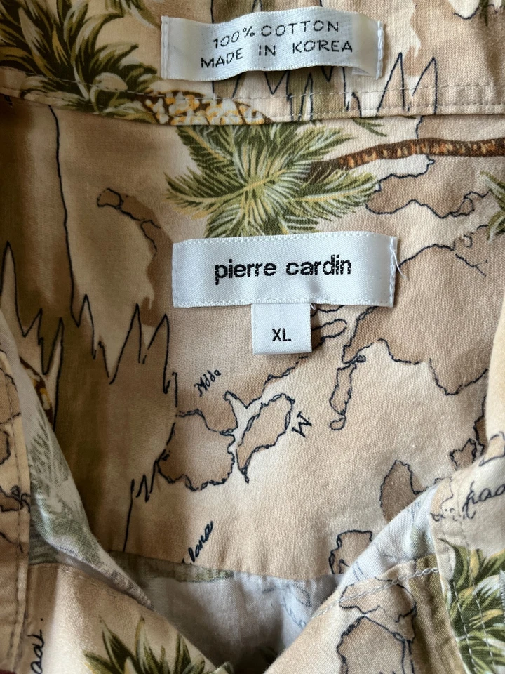 Camisa Estilo Hawaiano - Mapa Isla y Estampado Floral - Talla XL Foto 3 de 4