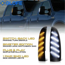 Smoked Lens Amber LED Side Mirror Light Lamps For 03-07 Ford F250 F350 SuperDuty