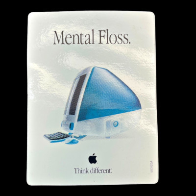 Vintage Apple Computer iMac Sticker Think Different ''Mental Floss''
