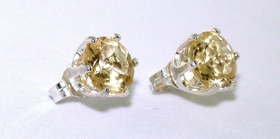 PENDIENTES DE PLATA DE LEY CON PIEDRAS PRECIOSAS NATURALES DE BERILO DORADO EBS9227/9723 Foto 2 de 2