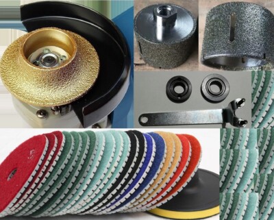 3/8'' & 3/4'' Bullnose granite concrete 1 3/8'' core bit sink grinding drum 18 Pad
