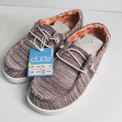 Hey Dude Wendy Youth Stretch Peach Bud K13 Pink Shoes New In Box 130123359 