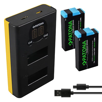 PATONA PLATINUM 2 x PATONA Premium Akku + Dual-Ladegerät für GoPro Max Action Camera - SPCC1B