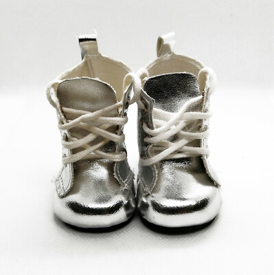 Boot Stiefeletten, silber, Schuhe für American Girl Doll, Doll Clothes, 18''