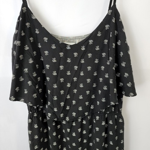 Old Navy Cami Dress Black Floral Fit & Flare Size Large EUC - Picture 2 of 6