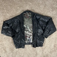 Vintage 90s Leather Jacket 90s City Theme Echtes Leder Echt Leer Real Leather