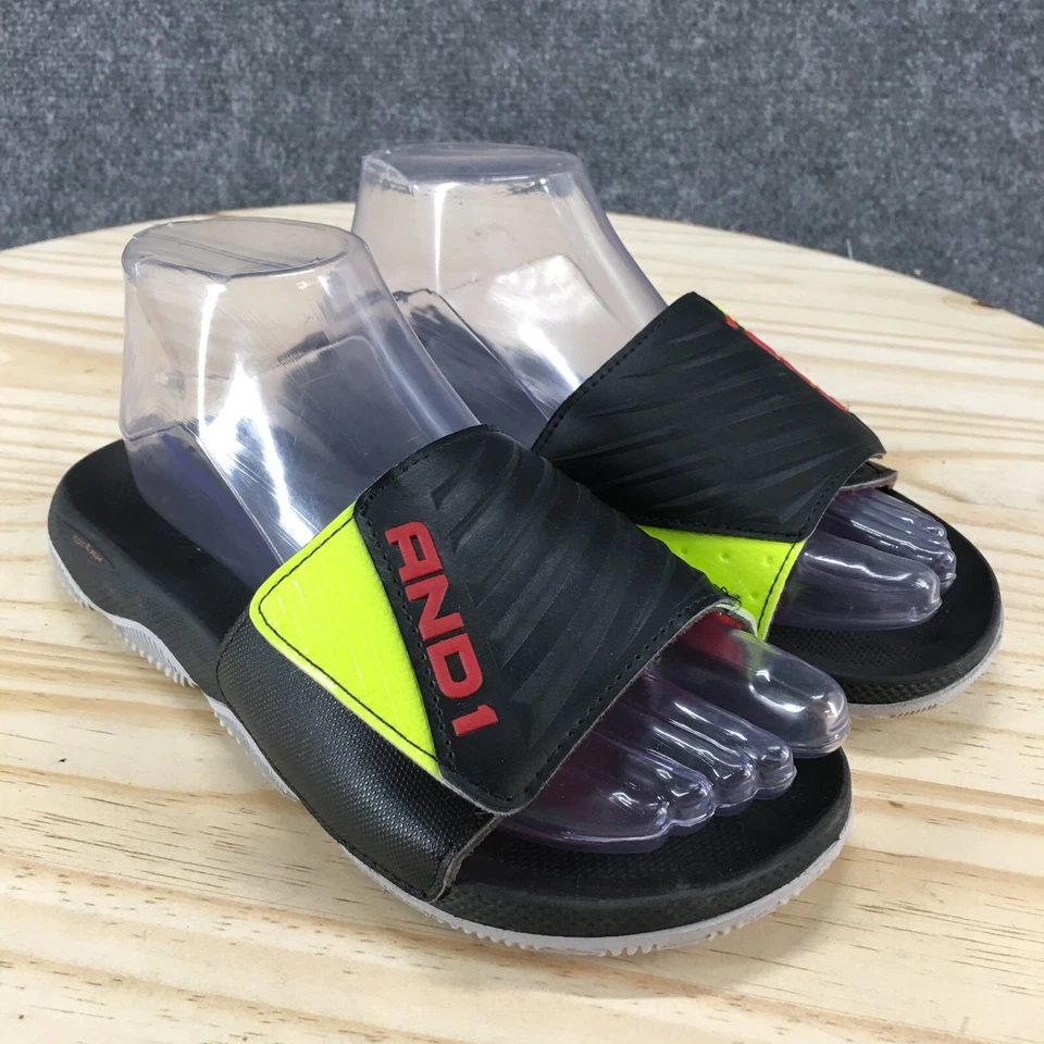 And1 Sandalias Niños 4-5 Deslizables Negras Sin Cordones Gancho y Lazo Informales Punta Abierta Cómodas Foto 3 de 4