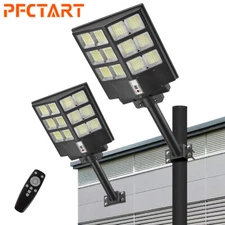 9900000000LM 1000W Commercial LED Solar Street Light Dusk to Dawn Road Lamp+Pole