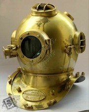 Casque de plongée ancien plongeur maritime Deep Sea Marine US Navy Mark V Noël