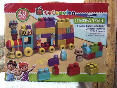 Cocomelon Stacking Train 40pc Large Building Block Set With JJ & Tom Tom Figures