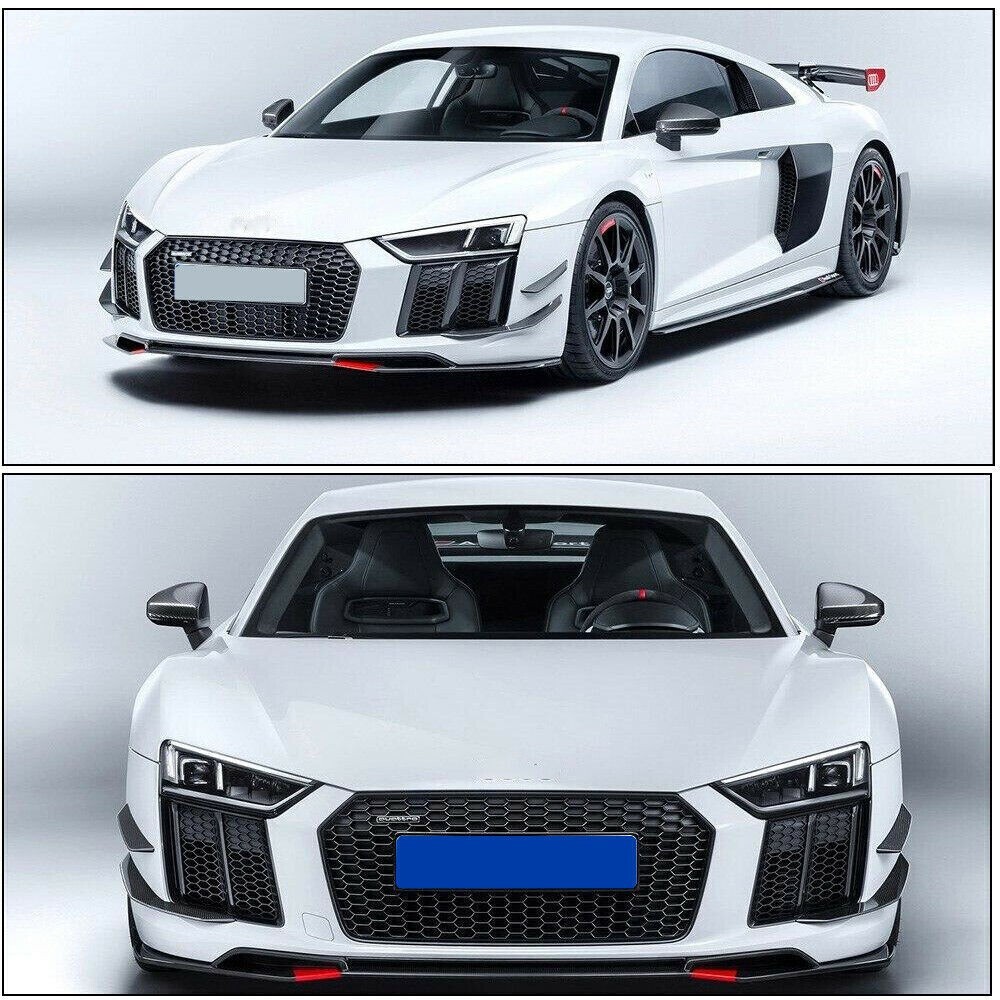 Real Carbon Fiber Car Front Bumper Splitter Canard Trims For Audi R8 ...