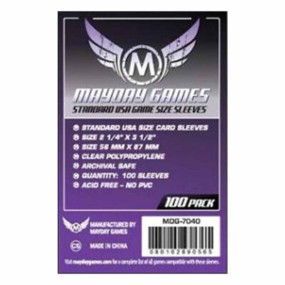 MYY7040 Mayday Games Deck Protector: Standard USA Game Size (100)