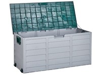 Beliani Wetterfeste Kunststoff-Auflagenbox Locarno In Grau Und GrüN, 112X50 Cm -