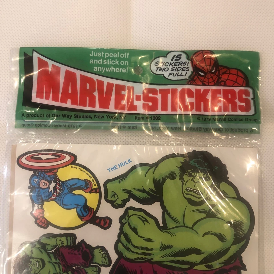 NUEVO Our Way Marvel DC Super Pegatinas Batman Spiderman Hulk Superman SELLADO 1979 Foto 4 de 4
