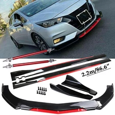 For Nissan Sentra Front Bumper Lip Splitter Spoiler Side+Skirt Bod Kit