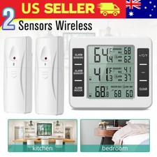 Wireless Digital Refrigerator Freezer Thermometer Temp Alarm with 2 Sensors
