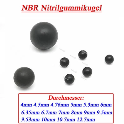 NBR Vollkugel Nitrilgummikugel Φ 4mm -12.7mm für Ventile/Autobremsen versiegeln - Bild 1 von 4