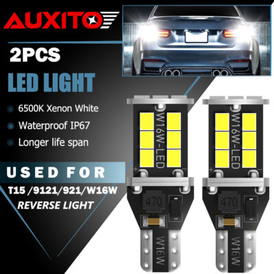 AUXITO 2x Bright White Canbus LED Bulb Car Backup Reverse Light 912 921 T15 W16W