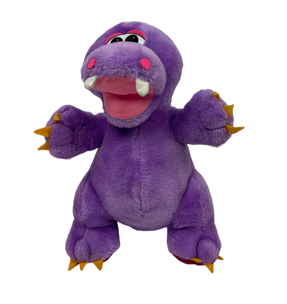 Vintage Cousin Clyde Purple Dinosaur Plush Pink Scales Stuffed