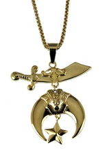 4031841 Shriner Necklace Scimitar Moon Star Shrine Pendant Hospital Noble Fez
