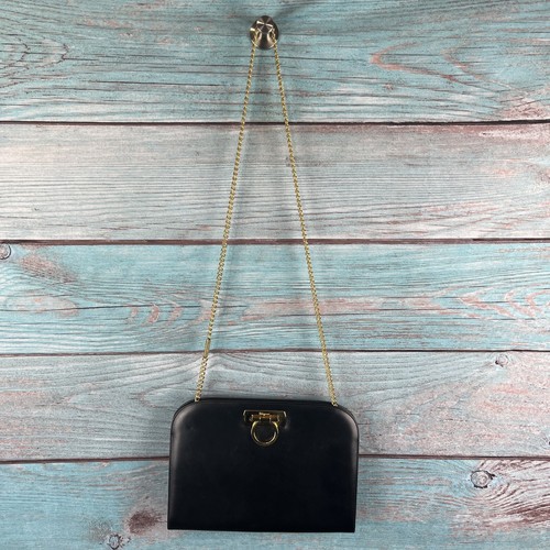 Salvatore Ferragamo Princess Diana Clutch Bag Black Leather Vintage & Dust Bag - Picture 2 of 18