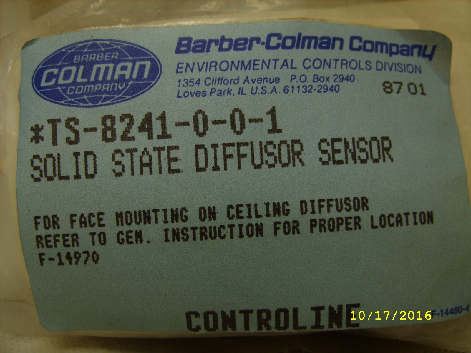 Sensore Temperatura Aria Esterna Barber Colman TS-8501 Per Condotto 1/2 Pollice