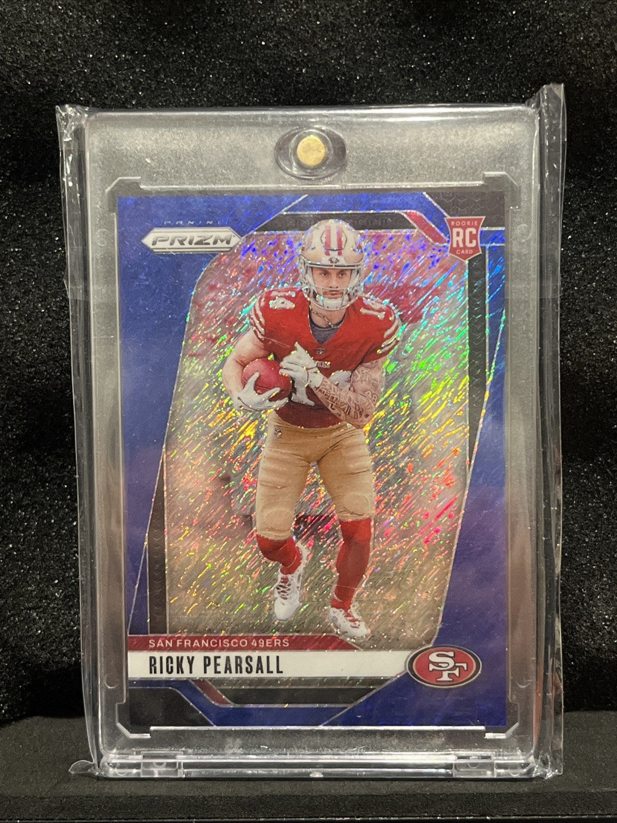 2024 Panini Prizm Rookies Ricky Pearsall #383 Blue Shimmer Prizm /25 RC BOOKEND!