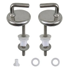 2Pcs Toilet For Seat Hinge No Noise Stainless Steel With Mounting Accessory