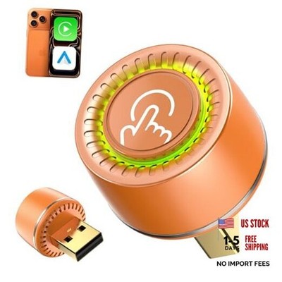 Wireless CarPlay Adapter, One-Click User Switch, Converts Wired to Orange