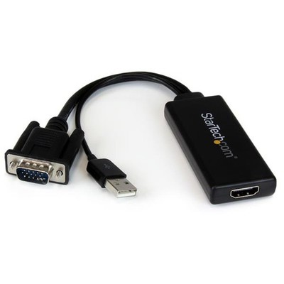 StarTech VGA auf HDMI Adapter mit USB-Audio & -Stromversorgung - Mobiler VGA auf