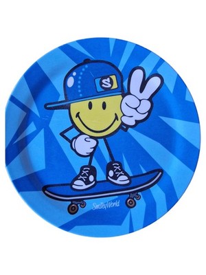 Zak! Designs Kinderteller SmileyWorld Skateboard Blau Kunststoff