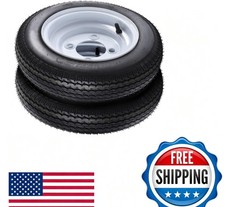 Durable 2 Pack 4.80-12 Trailer Tire Wheel Assemblies - 12 Rims 4 Lug 4 Bol