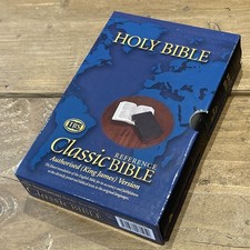 KJV Bible Classic Reference Black Calfskin Leather Medium print Present