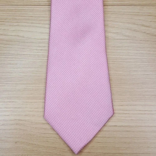 TOMMY HILFIGER Mens Neck Tie Solid Pink Textured Silk Blend Modern Classic - product listing photo