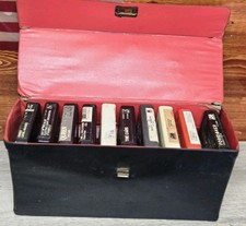 8-Track VTG Rock Tapes w/ Black Red Case Lot of 10 Queen E.L.O. Foreigner More