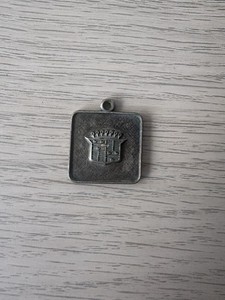 Vintage Cadillac Square Metal Logo Keychain Fob Collectible Emblem