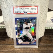 2019 Bowman Chrome Prospects Autographs Isiah Gilliam Blue Refr /150 PSA 10 Auto