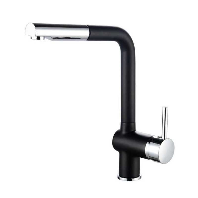 Robinet mitigeur de cuisine Matsouko à douchette gris chrome de marque Rousseau