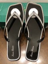 Lauren Lorraine TAMPA Crystal Embellished Sandals in Black Size 8.5