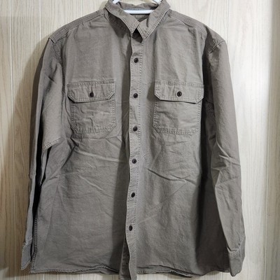 Red Head Brand Shirt Size 2XL Long Sleeve Button-Up Faded Gray Cotton Pockets