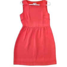 J Crew Sz 6 Tank Dress Coral Pink Sleeveless Lined Zip Preppy Office Work Spring
