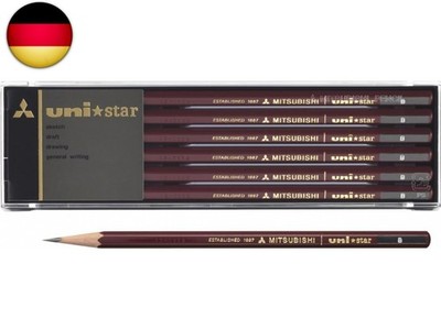 Mitsubishi Bleistift Unistar Sechskant Standard B Dutzend (12 Stück) (Import 