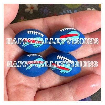 4 Piece BUFFALO Football Team Silicone Focal Beads DIY Jewelry Pens Keychains