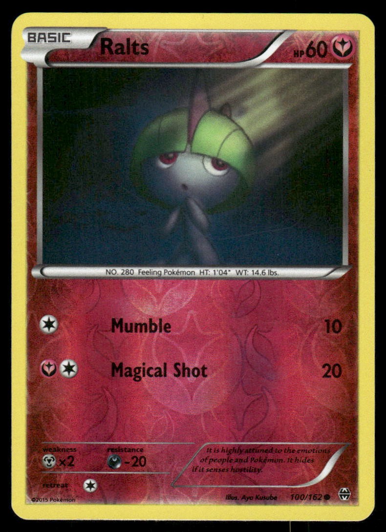 2015 Pokemon Ralts Common BREAKthrough 100/162 Reverse Holo DMG