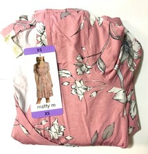 Matty M Ladies' Faux Wrap Dress Size Extra Small Pink Multicolor