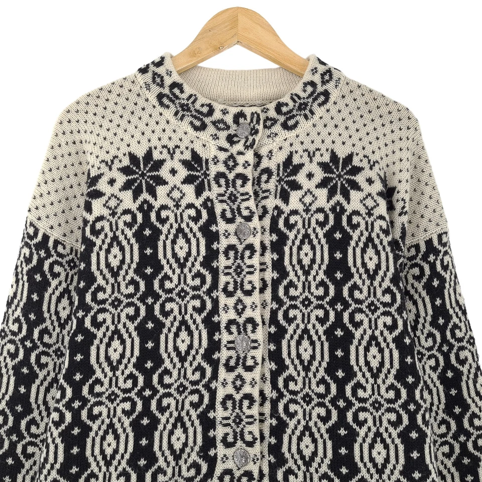 Strickjacke Nordic Scandinavian Vintage Warm Strick Qd5 Größe L - Bild 2 von 4