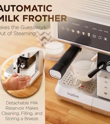 #ad Ivation Espresso Machine 20 Bar w Milk Frother 58mm Portafilter Latte Cappuccin $69.99